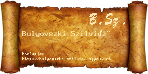 Bulyovszki Szilvió névjegykártya